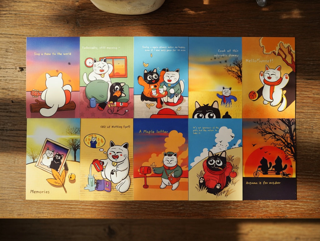 ShiroKuro Cat Everyday Moments Postcard Set (Pack of 10)
