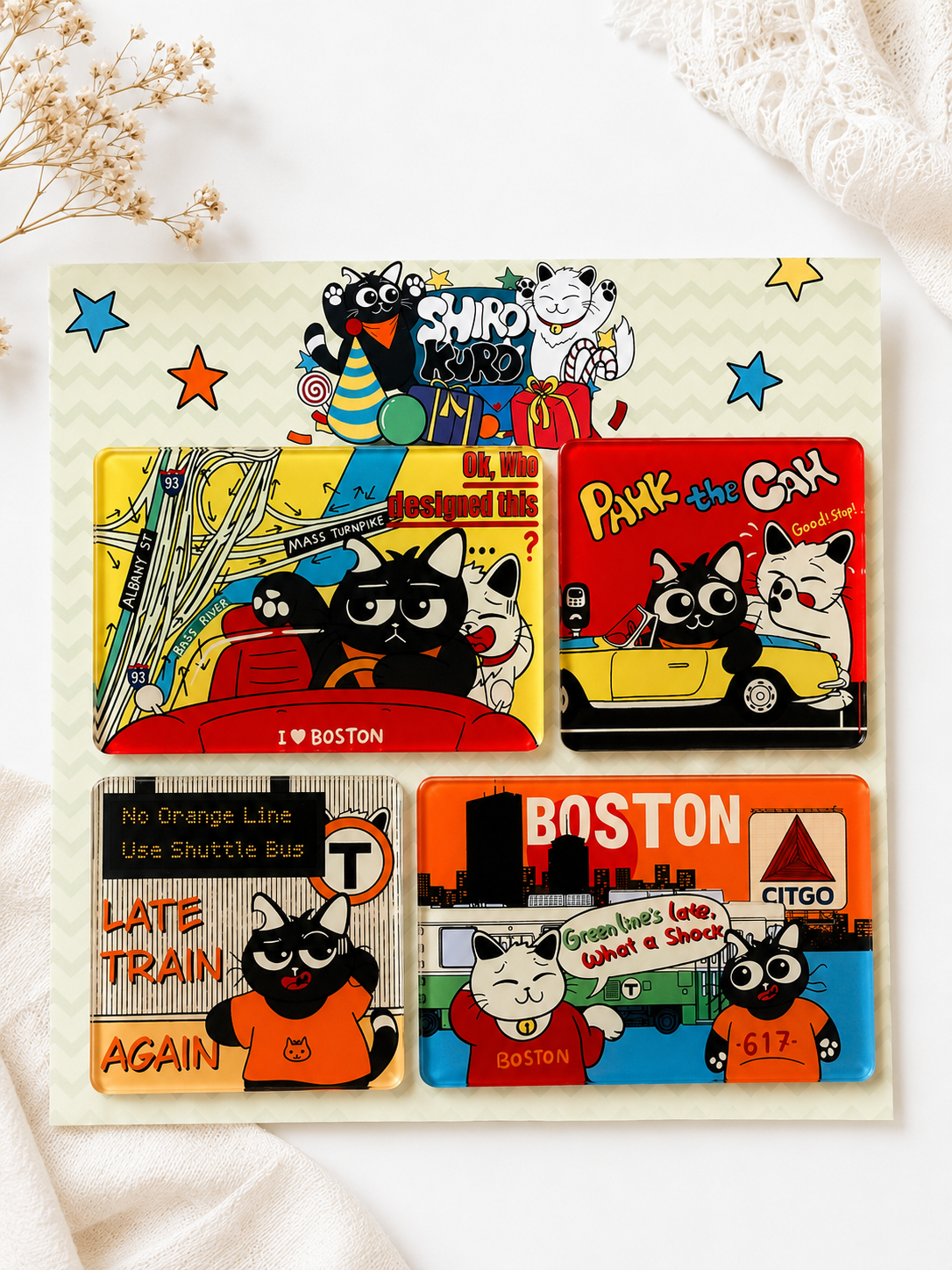 Boston-themed magnet pack
