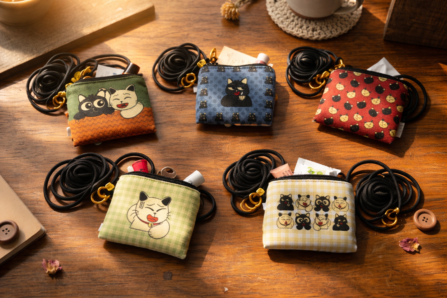 Cat-Themed Mini Crossbody Pouch