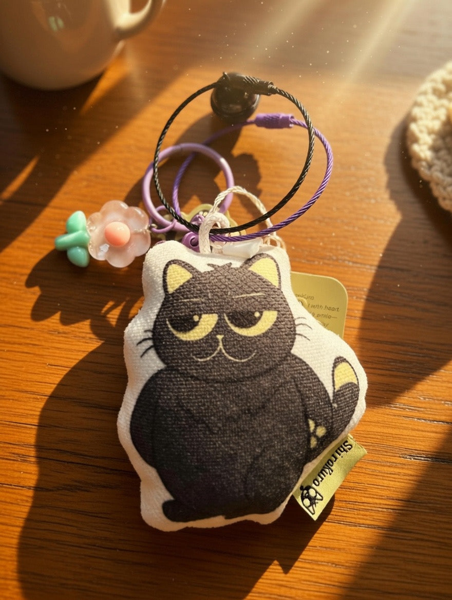 Small Plush Cat Keychain