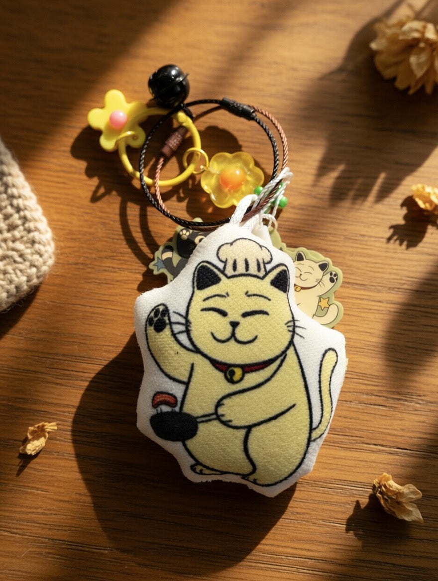 Small Plush Cat Keychain