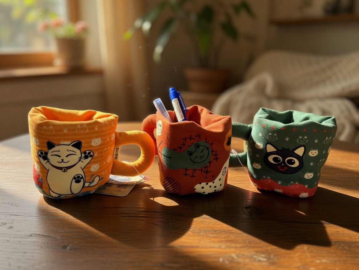 Cat Illustration Mug Organizer