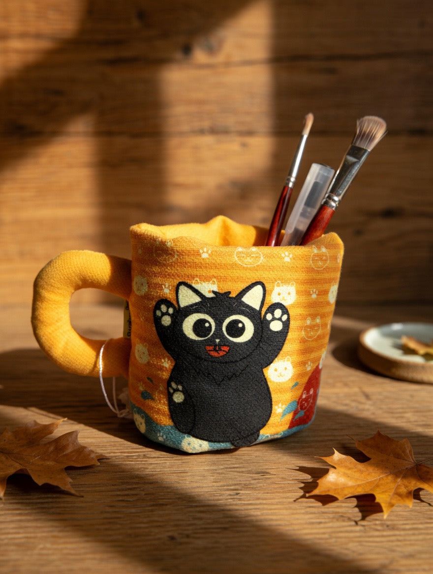 Cat Illustration Mug Organizer