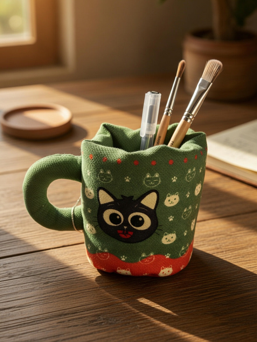 Cat Illustration Mug Organizer