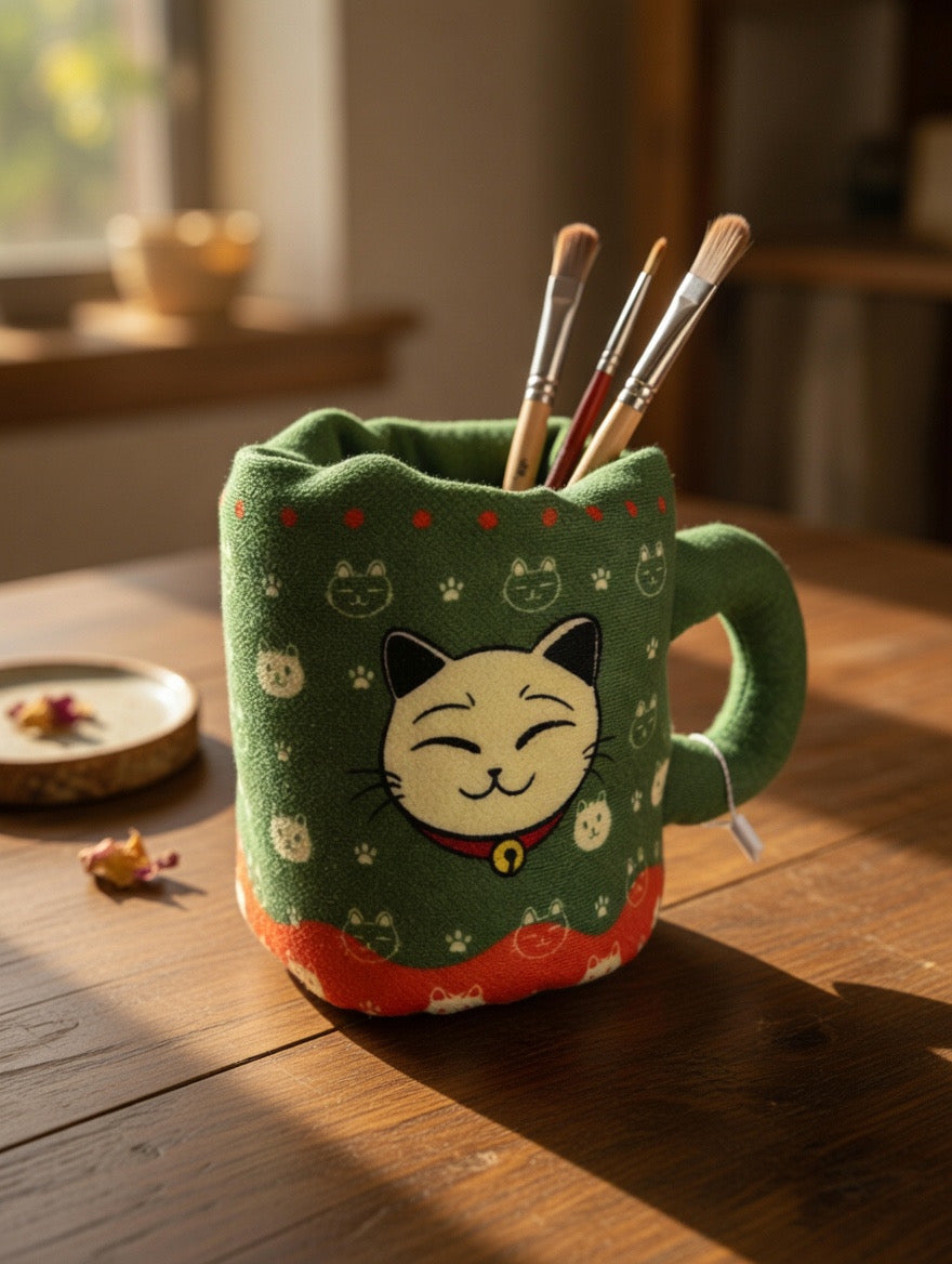 Cat Illustration Mug Organizer