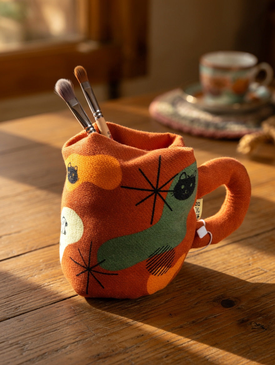 Cat Illustration Mug Organizer