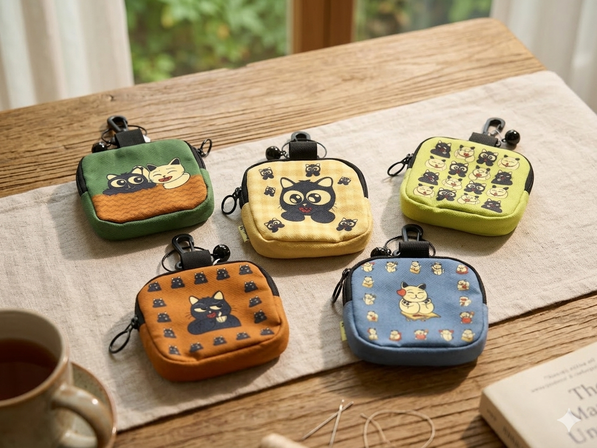 Cat-Themed Mini Utility Pouch