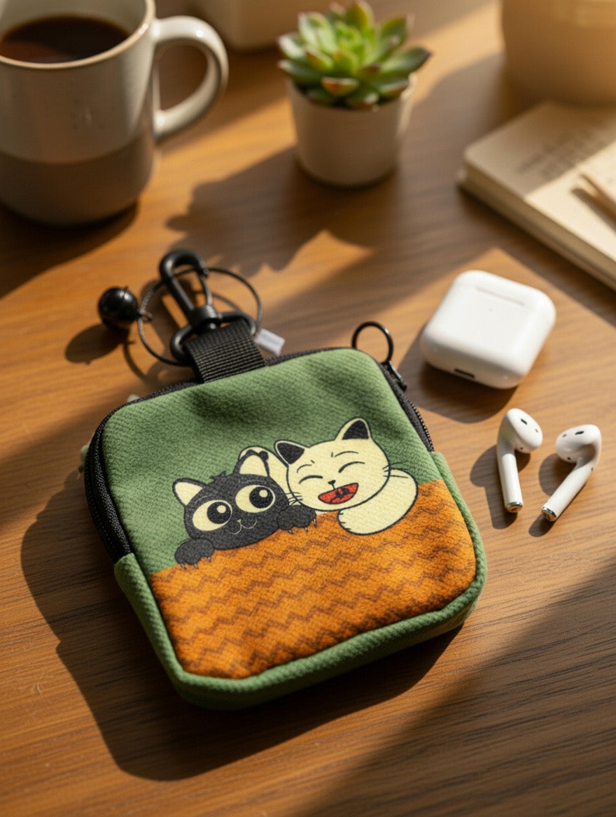 Cat-Themed Mini Utility Pouch