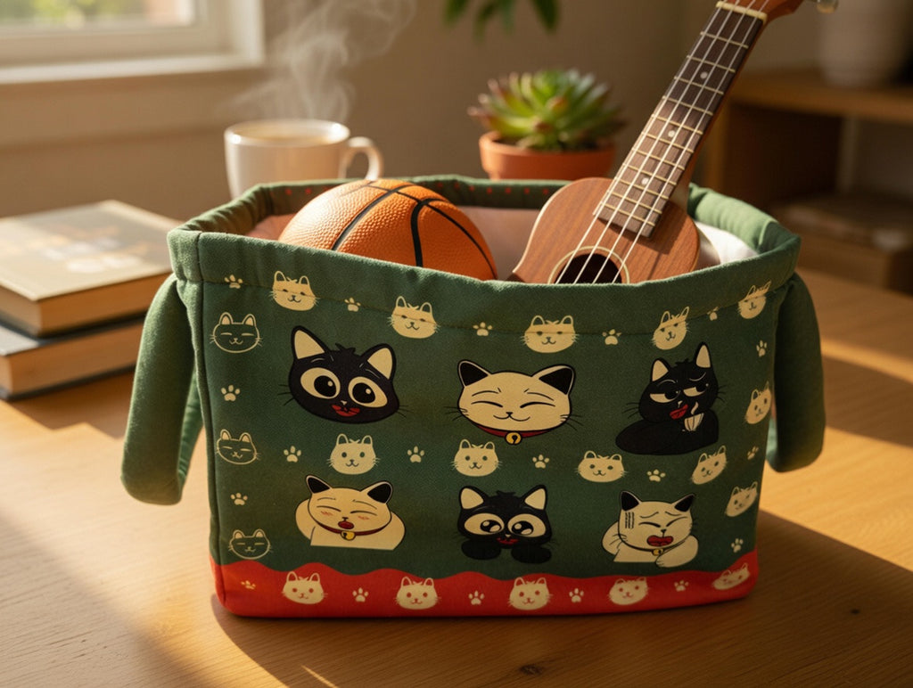 Cat-Themed Soft Storage Basket