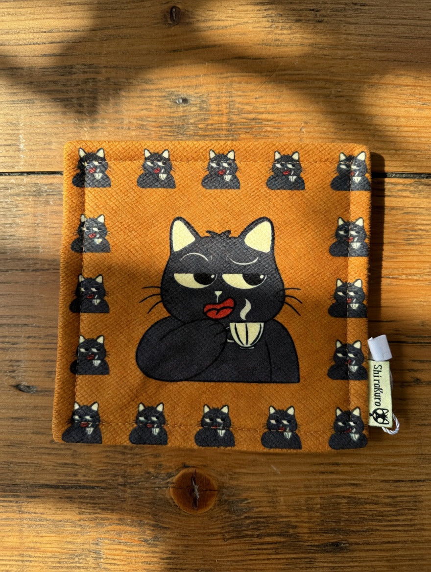Cat-Themed Square Fabric Coaster