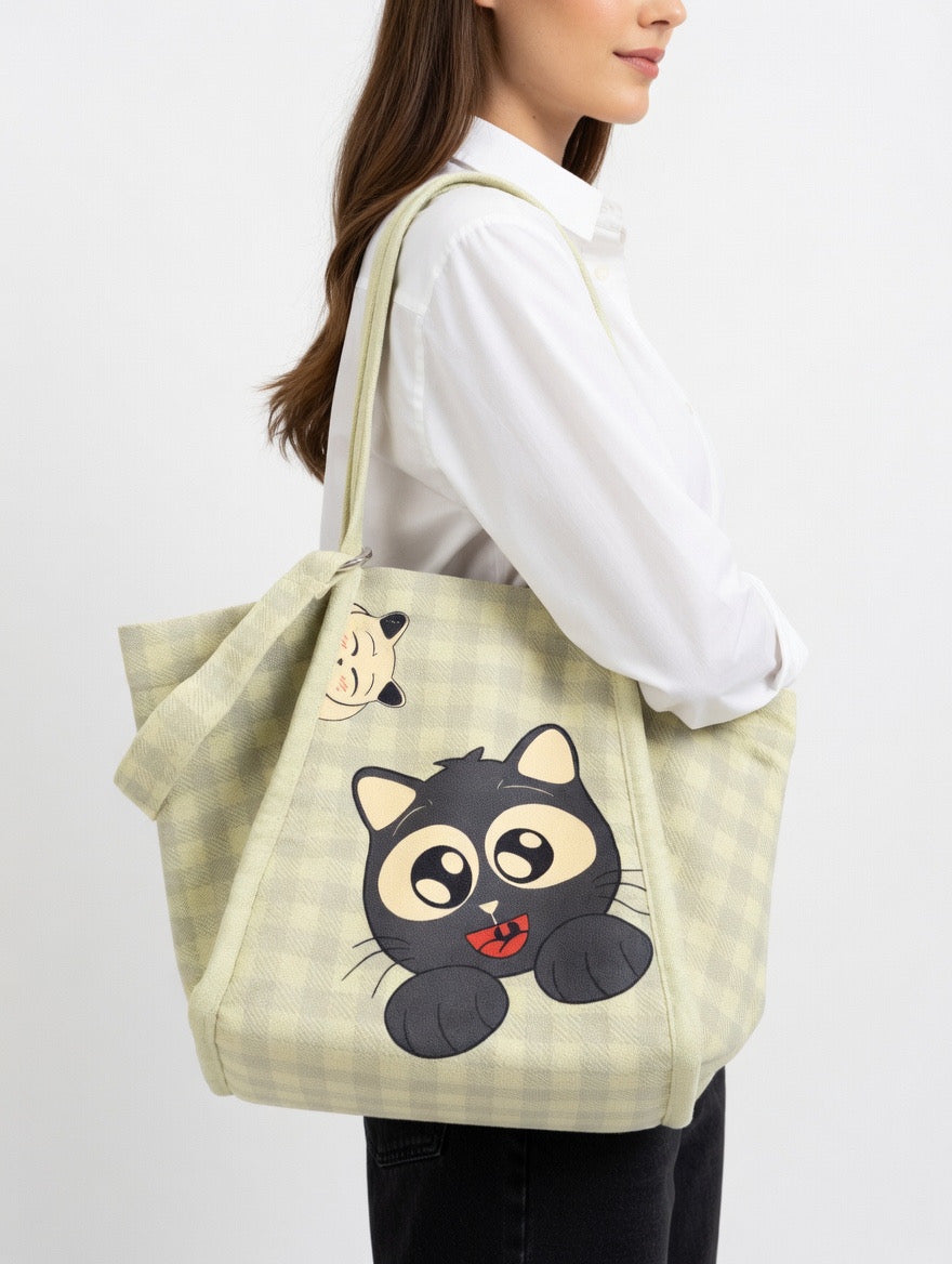 Cat Everyday Structured Tote Bag