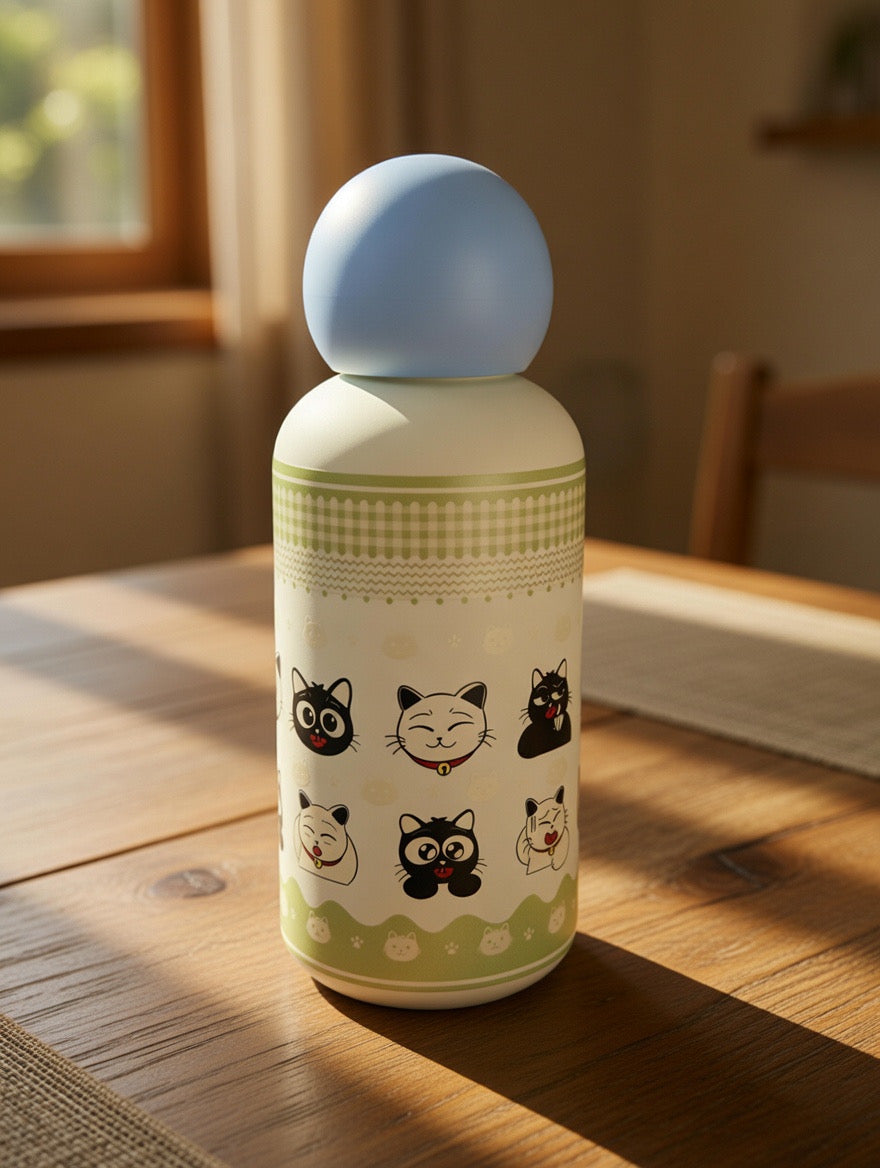 Cat-Themed Insulated Bottle