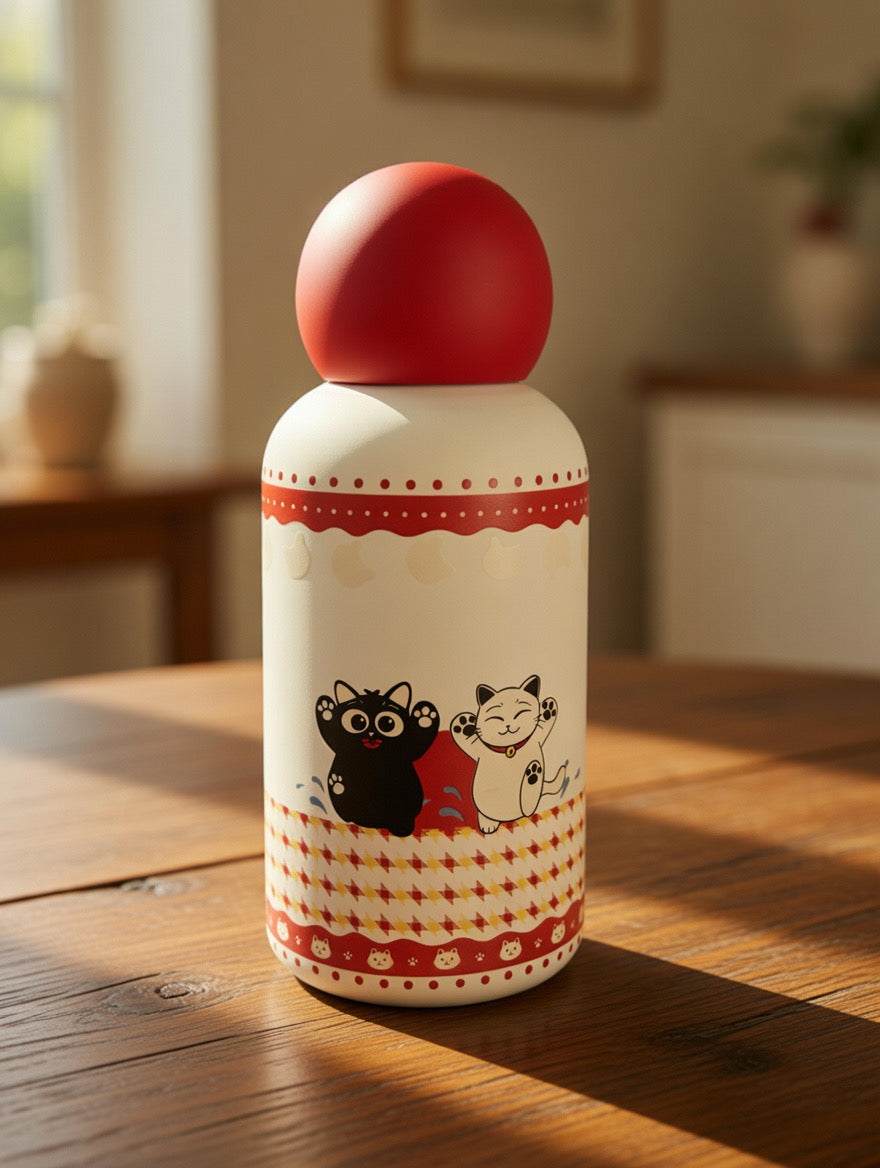 Cat-Themed Insulated Bottle