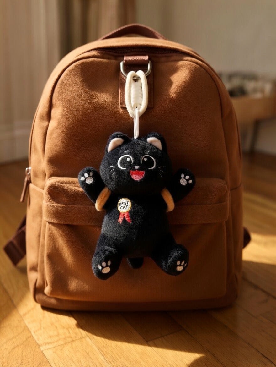 Kuro Plush Cat with backpack