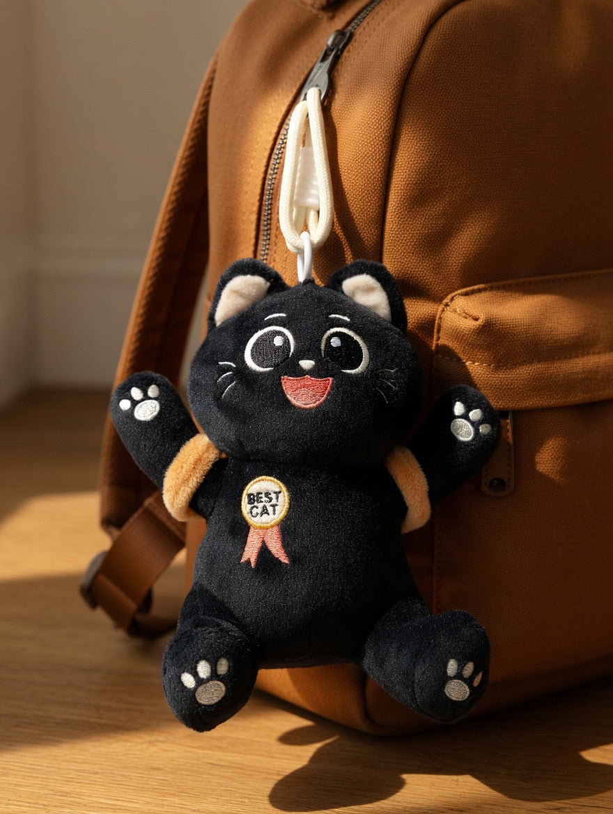 Kuro Plush Cat with backpack