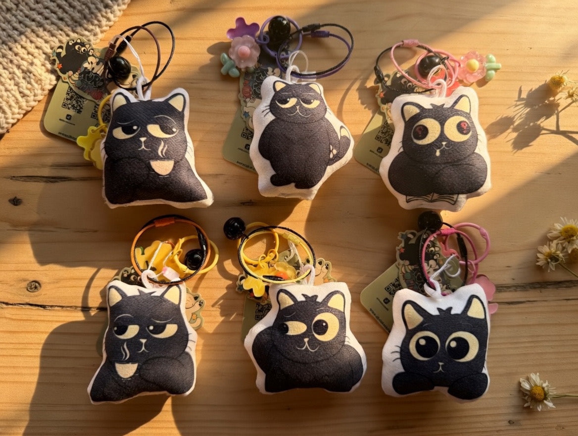Small Plush Cat Keychain