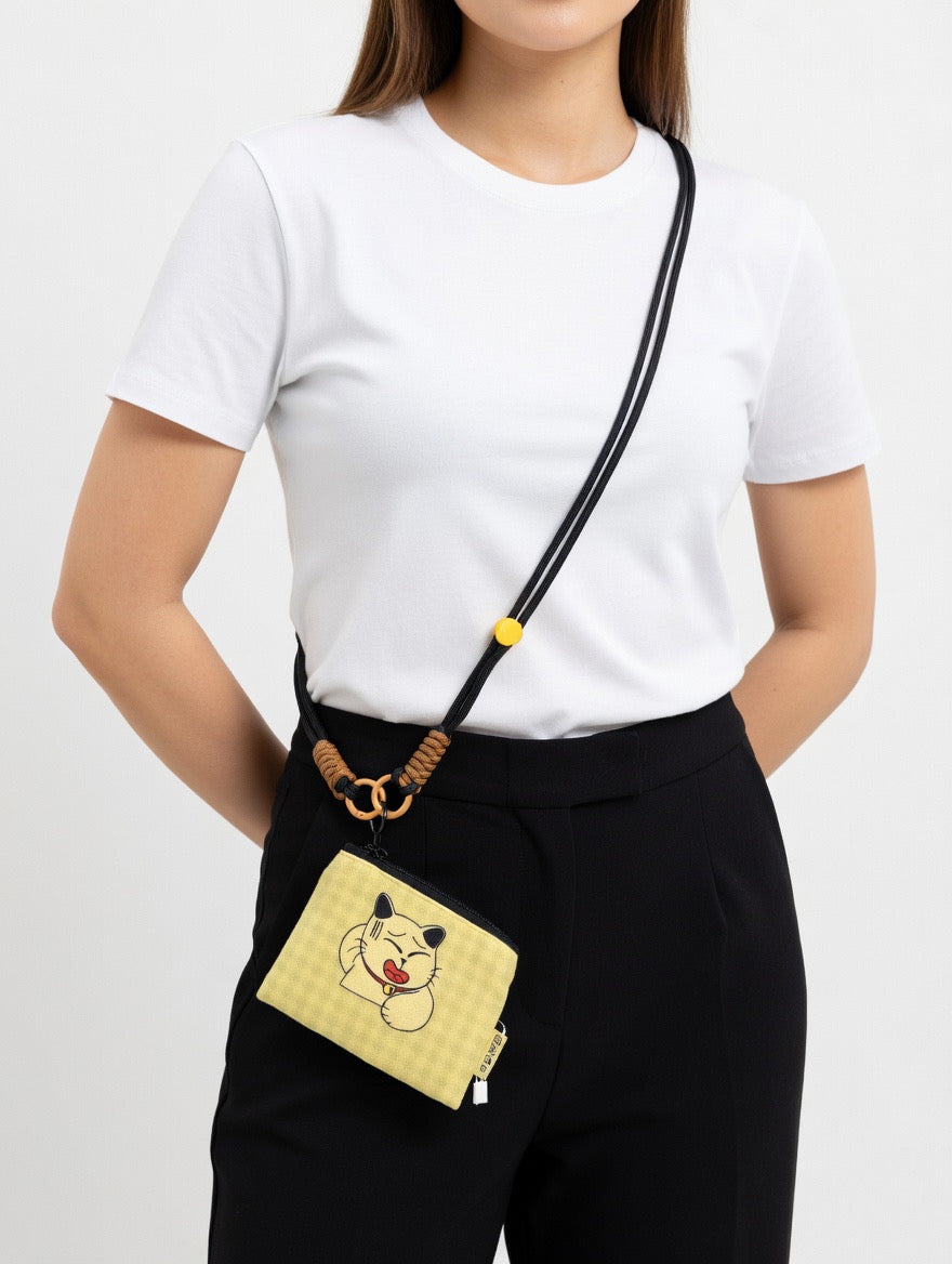 Cat-Themed Mini Crossbody Pouch