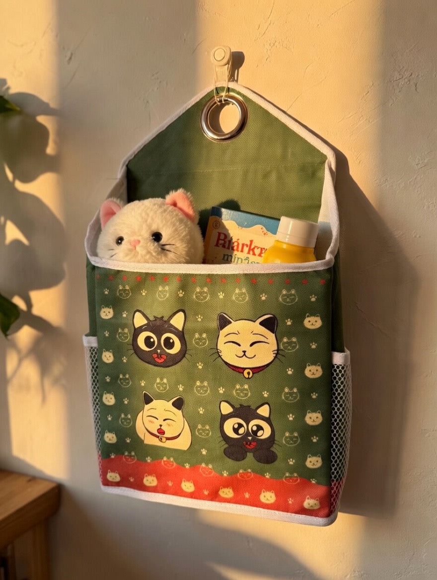 Cat-Themed Hanging Wall Organizer