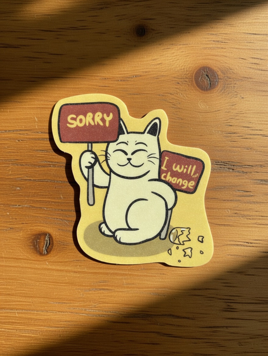 ShiroKuro Glitter Cat Sticker (3 inches Die-Cut)