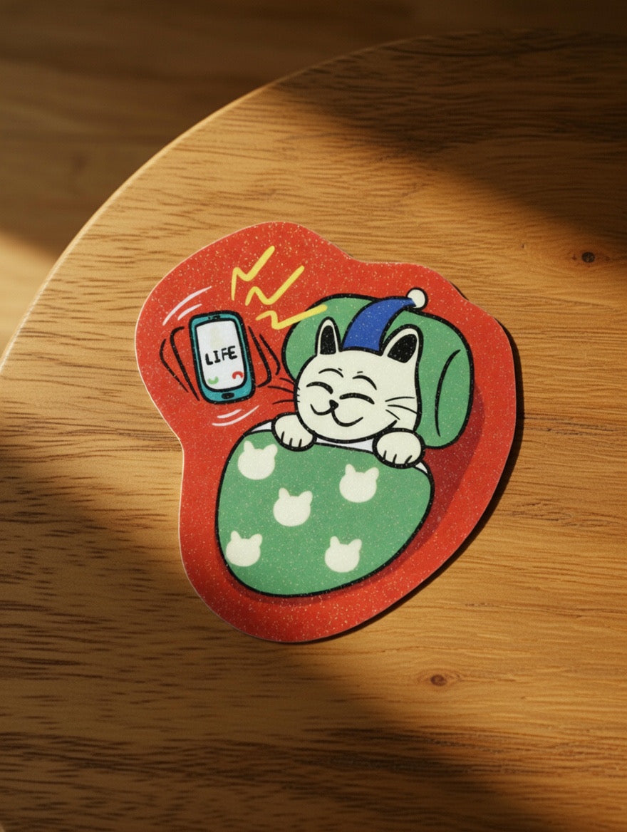 ShiroKuro Glitter Cat Sticker (3 inches Die-Cut)