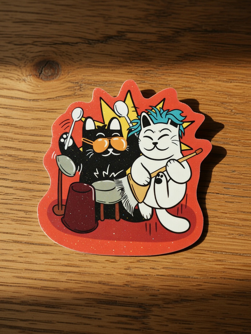 ShiroKuro Glitter Cat Sticker (3 inches Die-Cut)