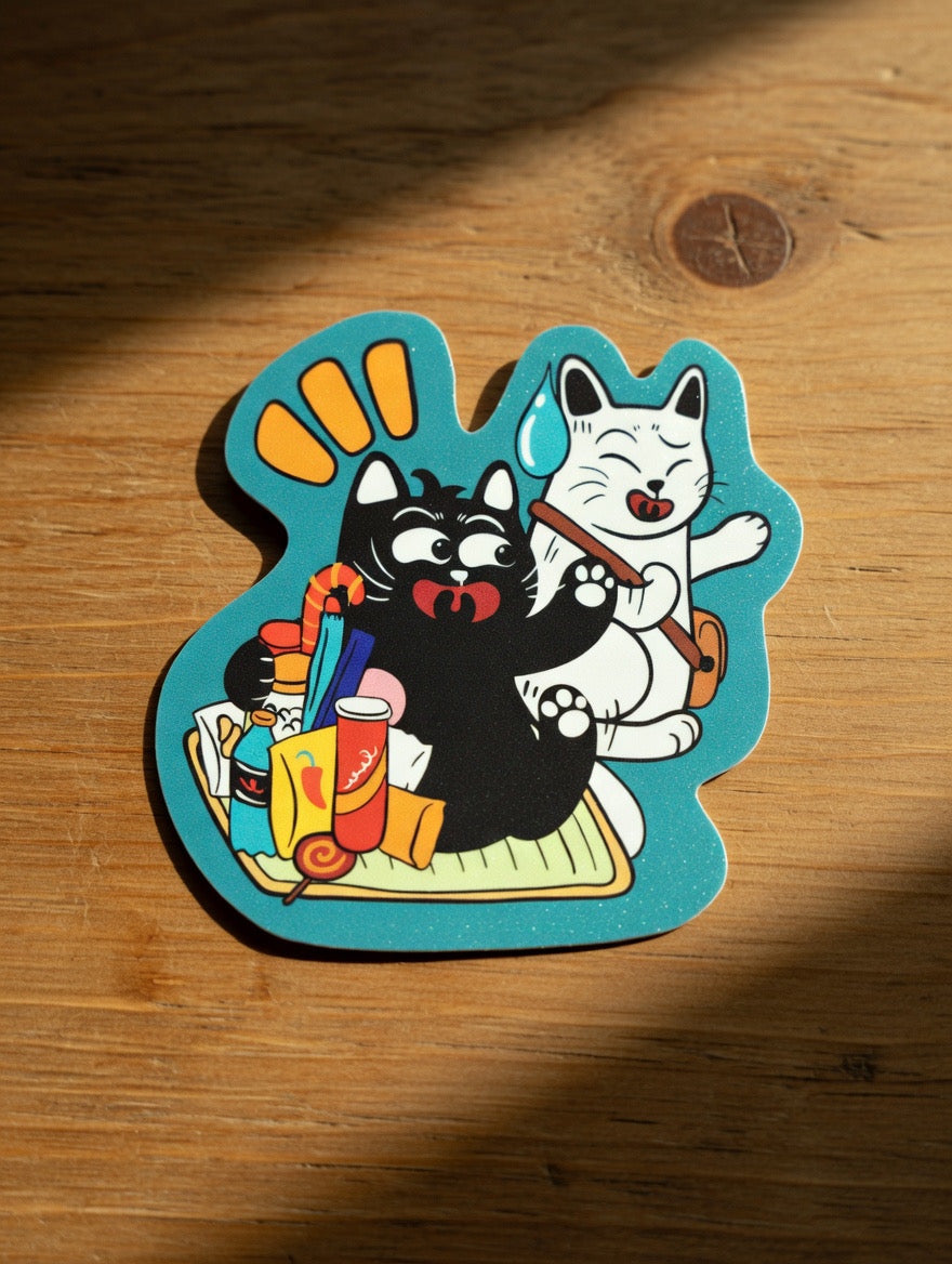 ShiroKuro Glitter Cat Sticker (3 inches Die-Cut)