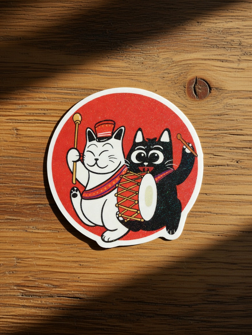 ShiroKuro Glitter Cat Sticker (3 inches Die-Cut)
