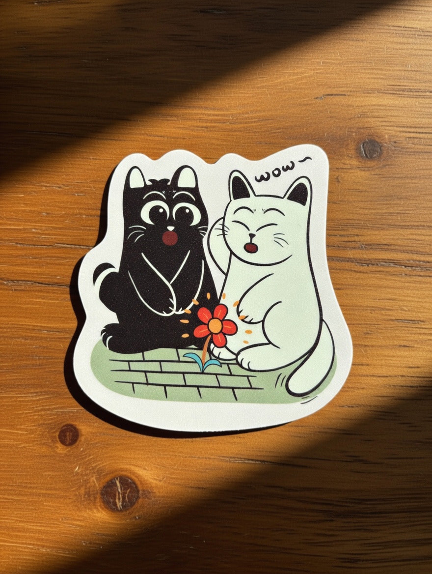 ShiroKuro Glitter Cat Sticker (3 inches Die-Cut)