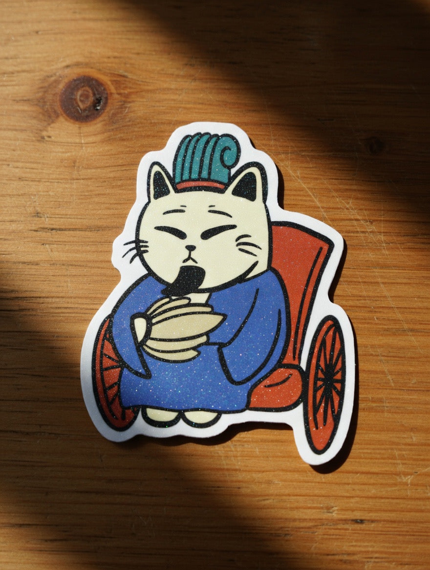 ShiroKuro Glitter Cat Sticker (3 inches Die-Cut)