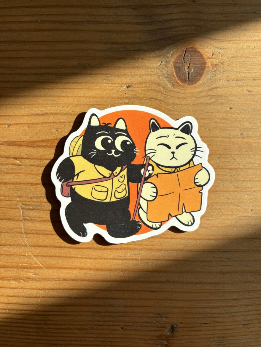 ShiroKuro Glitter Cat Sticker (3 inches Die-Cut)
