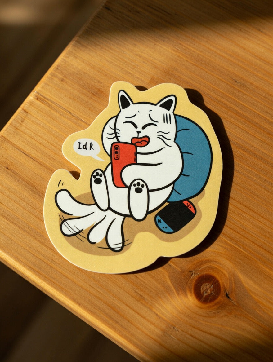 ShiroKuro Glitter Cat Sticker (3 inches Die-Cut)