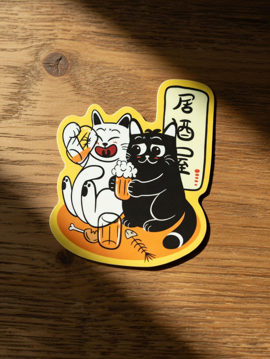 ShiroKuro Glitter Cat Sticker (3 inches Die-Cut)