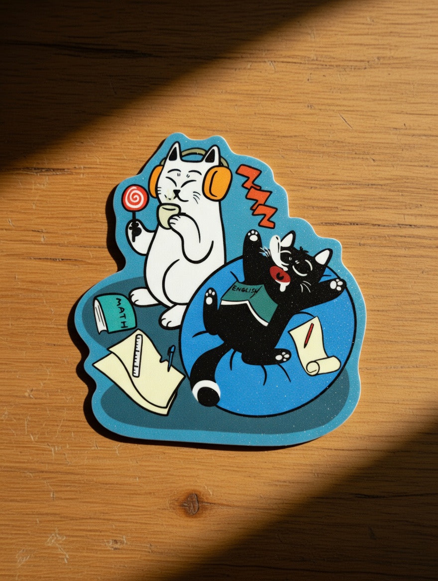 ShiroKuro Glitter Cat Sticker (3 inches Die-Cut)